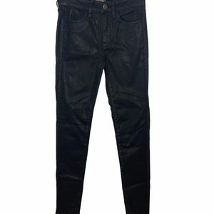 American Eagle Shiny Black Hi Rise Jeggings. Sz 2.